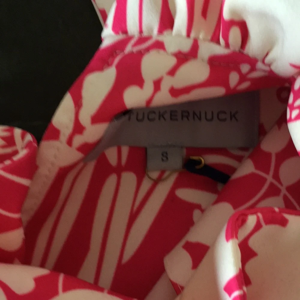 NWT Tuckernuck pink wildflower Blythe ruffle neck dress S - Picture 6 of 12